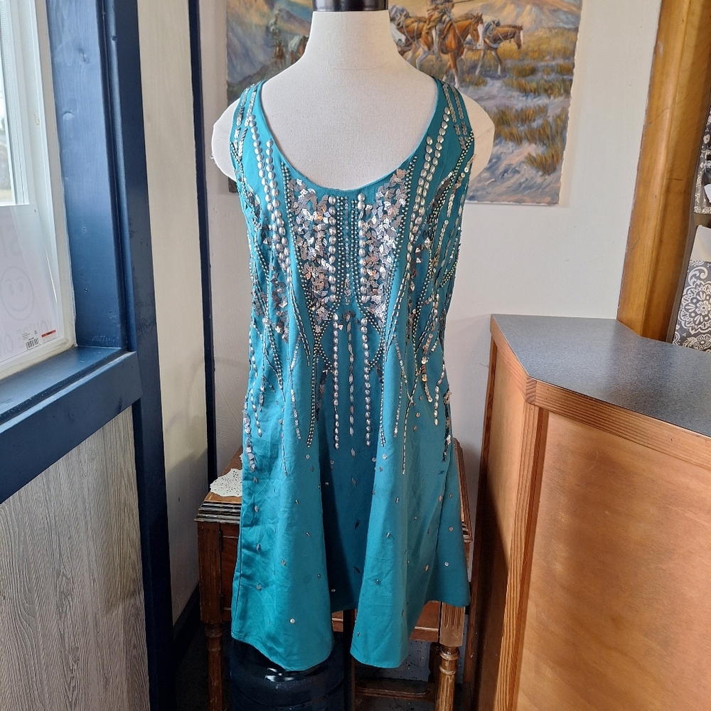 Free People Ella Emebellished Slip Dress, RN#66170, Small/Med?